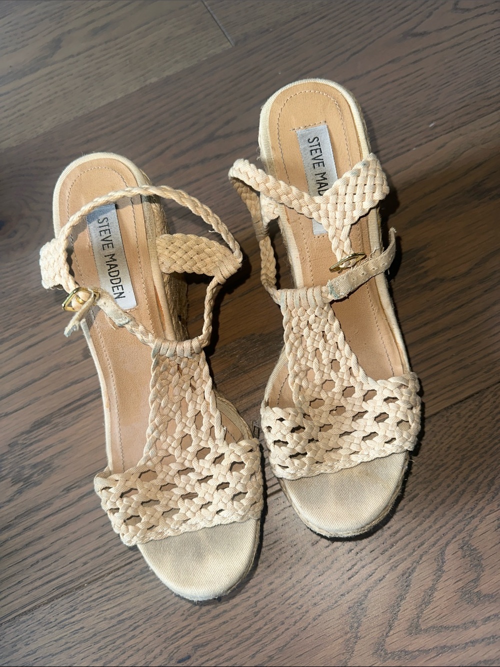 Steve Madden Tan Braided Wedge Sandals